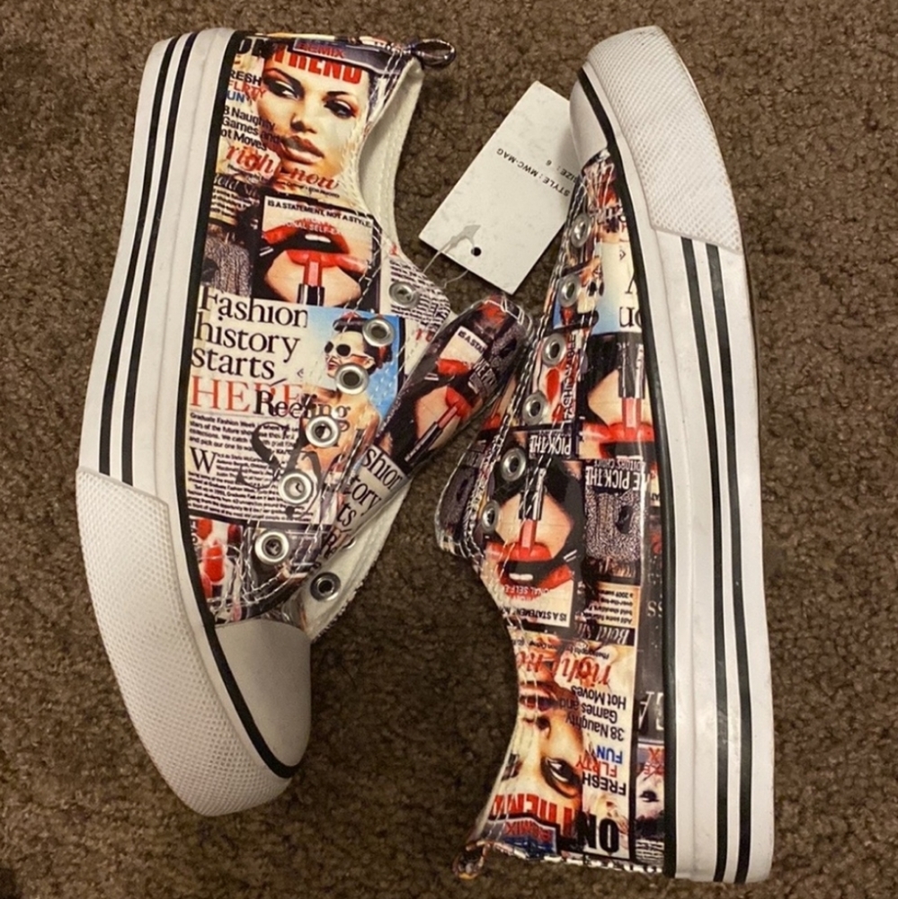 🆕️NWT sz6 Epicstep Magazine Edition Sneaker Shoes & Pink Quick Fasten Shoelaces